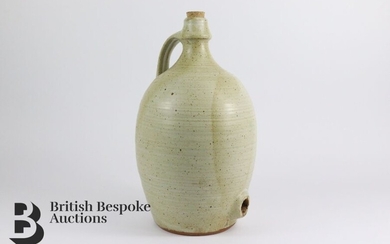 Winchcombe pottery flask, oatmeal glaze, approx 41 cms h....