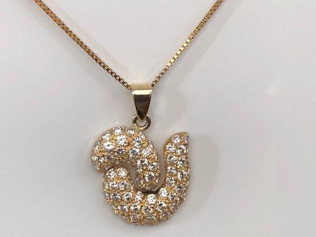 Yellow gold Necklace with pendant approx 2.20 ct
