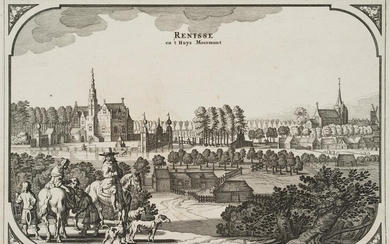 Zacharias Roman (17th century, Belgium), Old view of Moermond Castle near Renesse, Zeeland, Netherlands, 17th century, Etching