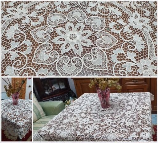 beautiful Burano lace table cover (1) - burano lace - 1960