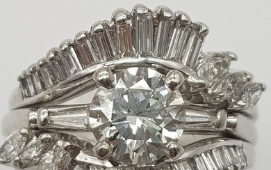 hrd certified - 18 kt. White gold - Ring - 1.20 ct Diamond - Diamonds