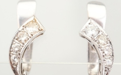 12K White Gold Diamond Earrings