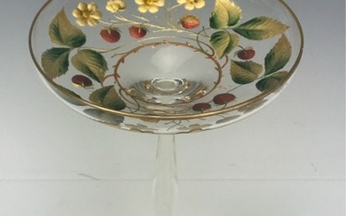 GILT AND ENAMELED MOSER TAZZA