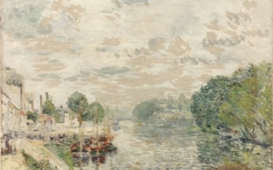 Albert GLEIZES 1881 - 1953 Péniches sur la Seine - 1901