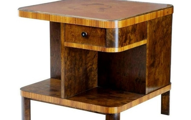 20TH CENTURY ART DECO BIRCH INLAID OCCASIONAL TABLE