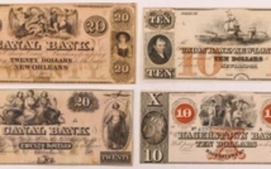 4pc Antique US Currency Notes