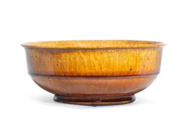 An amber-glazed bowl