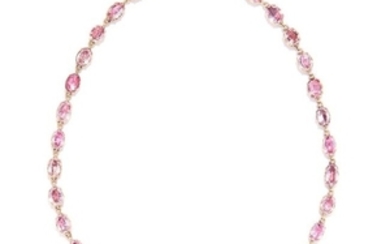 ANTIQUE PINK TOPAZ RIVIERA NECKLACE, EARLY 19TH CENTURY