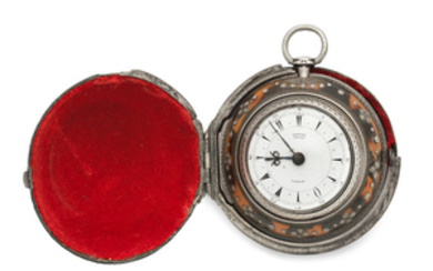 Edward Prior, London. A quadruple silver and horn cased key wind pocket watch for the Turkish market