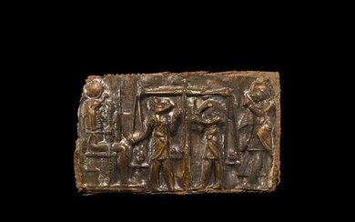 Egyptian Gold Plaque with Weighing Scene