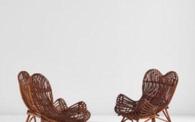 Franco Albini and Ezio Sgrelli, Pair of adjustable "Gala" armchairs