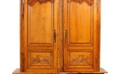 A French Provincial Fruitwood Cabinet Height 87 x width