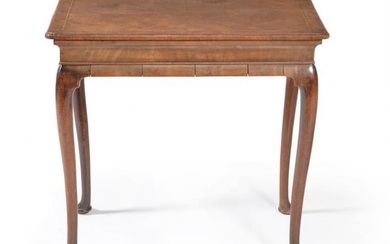 A George I walnut and feather banded side or centre table