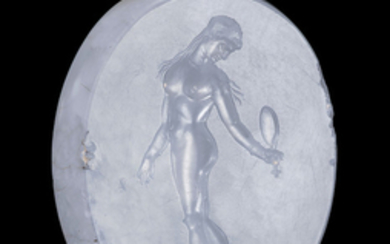 A GREEK BLUE CHALCEDONY SCARABOID WITH APHRODITE, CLASSICAL PERIOD, CIRCA 4TH CENTURY B.C.