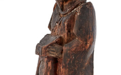 Japanese Wood Sculpture of a Priest