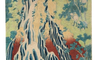 KATSUSHIKA HOKUSAI (1760–1849), EDO PERIOD, 19TH CENTURY | THE FALLING MIST WATERFALL AT MOUNT KUROKAMI IN SHIMOTSUKE PROVINCE (SHIMOTSUKE KUROKAMIYAMA KIRIFURI NO TAKI)