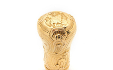 A Louis XV gold cane handle