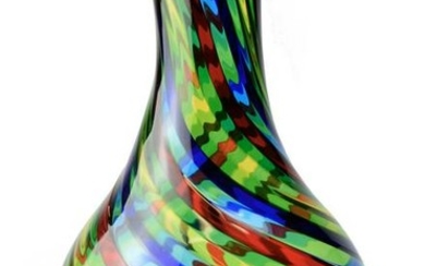 Murano glass vase with filigrana signed