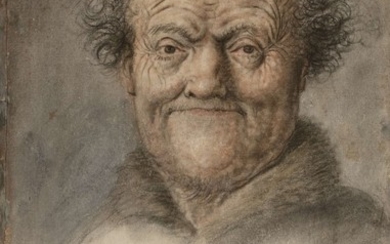 Nicolas LAGNEAU Actif au XVIIe siècle Portrait d'homme de face au col de fourrure