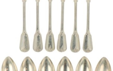 (12) piece set spoons en forks silver.