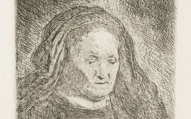 Rembrandt van Rijn (1606-1669) The Artist's Mother with Her Hand on her chest