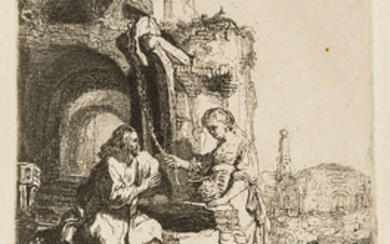 Rembrandt van Rijn (1606-1669) Christ and the Woman of Samaria among Ruins