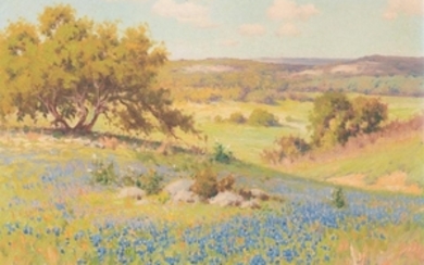 Robert Wood (1889-1979), Bluebonnets, oil on canvas