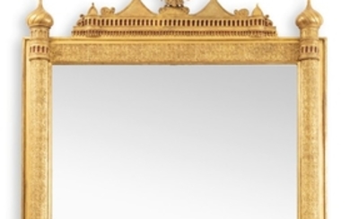 A Russian giltwood over-mantle mirror by A. Gecele, St. Petersburg, dated 1892