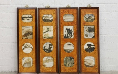 A set of sixteen Chinese framed dream stones
