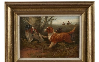 THOMAS ROWDEN (british, 1842-1926) A PAIR OF HUNTING DOG...