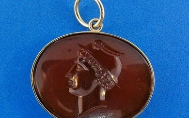 TIMELESS 14k Yellow Gold & Carved Carnelian Intaglio
