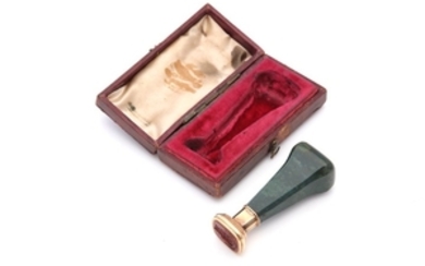 A late 19th/early 20th century cased gold mounted...