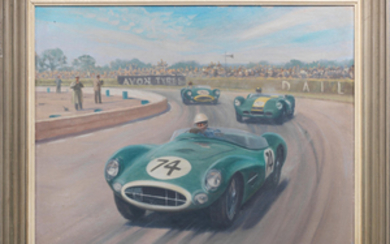 Roy Nockolds (British, 1911-1979), 'Roy Salvadori - Aston Martin DBR2 1957',, Presented by David Brown to Roy Salvadori 1957