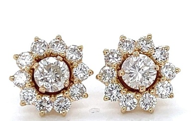 14K Yellow Gold 5.00 Ct. Diamond Earrings with removable jackets