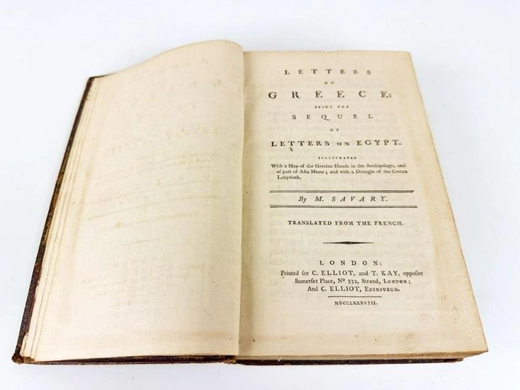 1788 Letters On Greece, A Sequel To Letters On Egypt, by M. Savary, London Antique Book