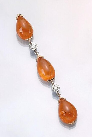 18 kt gold LEO WITTWER pendant with mandarin garnets