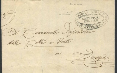 1849, lettera completa da Marghera per Venezia del 23 aprile