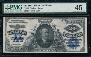 1891 $20 Silver Certificate PMG 45