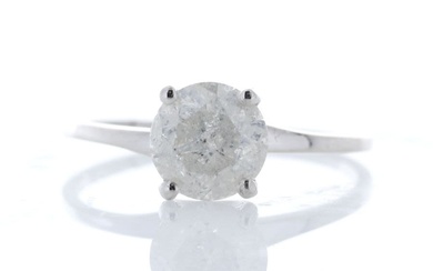 18ct White Gold Single Stone Prong Set Diamond Ring 1.25 Carats