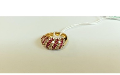18ct gold, diamond and ruby ring size M approx. 6.44g approx...