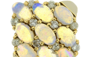 18ct gold opal & diamond dress ring