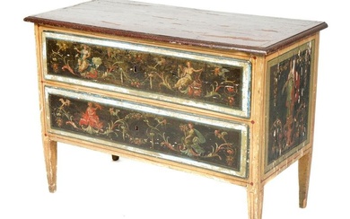 18th Century Italian Paint Decorated Commode
