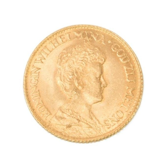 1917 NETHERLANDS 10 GULDEN GOLD COIN