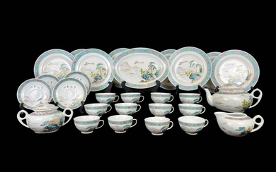 1970S 江山多娇瓷茶具二十八件一套 1970S SET OF TWENTY EIGHT PIECES PORCELAIN TEA SET