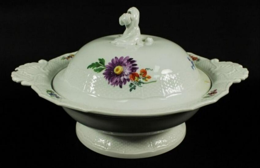19Th C, Meissen Bowl With Cover