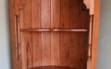19th C style pine barrel back corner unit, with...