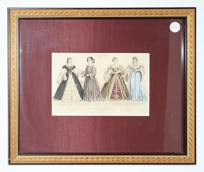 19th Century Framed French Fashion Print