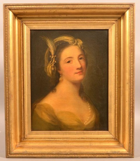 19th Century Oil on Canvas of a Portrait of a Lady.