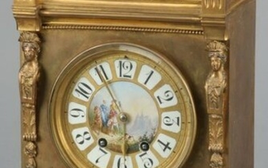19th c. Neoclassical style dore' bronze clock