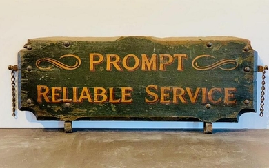 19th c PROMPT RELIABLE SERVICE Brooklyn Sign